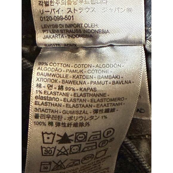 Levi Premium Wedgie Denim Jeans Women 27 Button Fly Black Classic Straight Big E - Picture 11 of 11